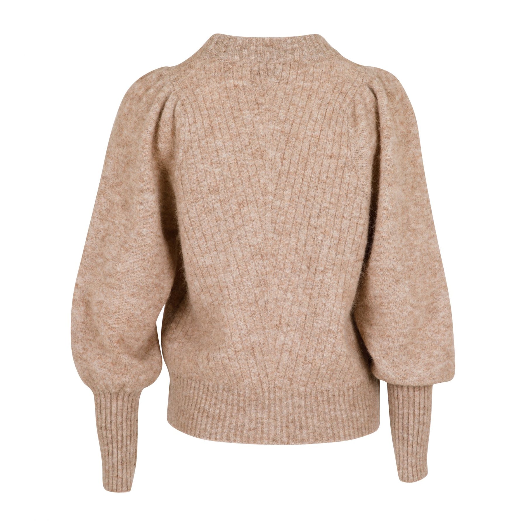 Kelsey Knit Blouse - Beige Melange - Neo Noir - Gensere - VILLOID.no