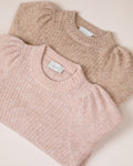 Kelsey Knit Blouse - Beige Melange - Neo Noir - Gensere - VILLOID.no