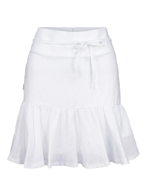 Villie Linen Skirt - White