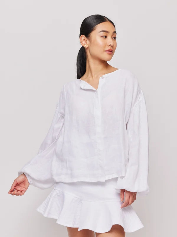 Alessia Linen Skirt - White