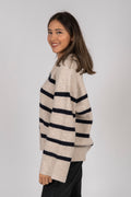 Nevena Stripe Knit Blouse - Sand