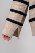 Nevena Stripe Knit Blouse - Sand