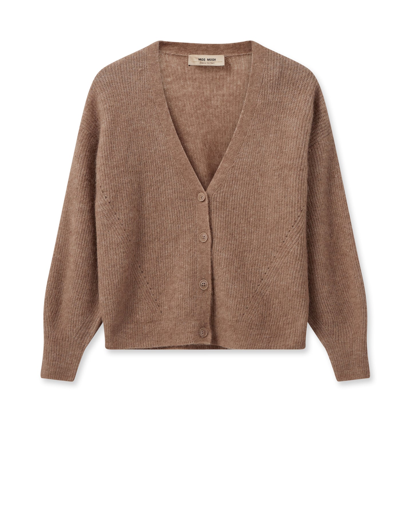 Thora V-Neck Knit Cardigan - Cinnamon Swirl