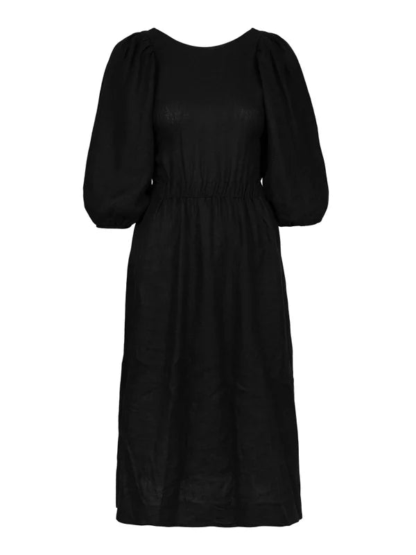 Rebecca Linen Dress - Black