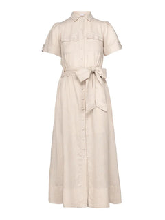 Stella Linen Dress - Beige