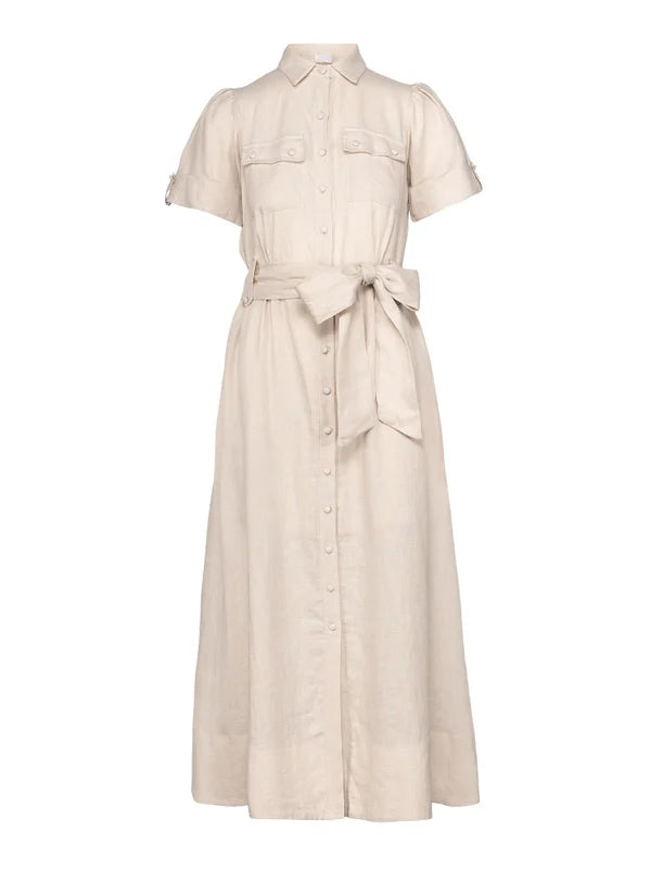 Stella Linen Dress - Beige