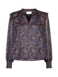 Filja Dark Blossom Blouse - Blue