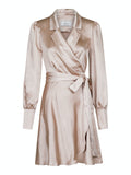 Dawn Satin Dress - Sand Melange