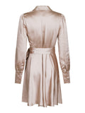 Dawn Satin Dress - Sand Melange