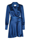 Dawn Satin Dress - Navy