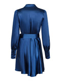 Dawn Satin Dress - Navy