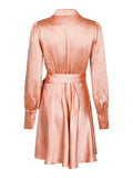 Dawn Satin Dress - Dusty Rose