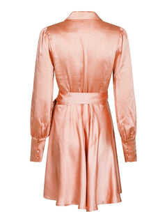Dawn Satin Dress - Dusty Rose