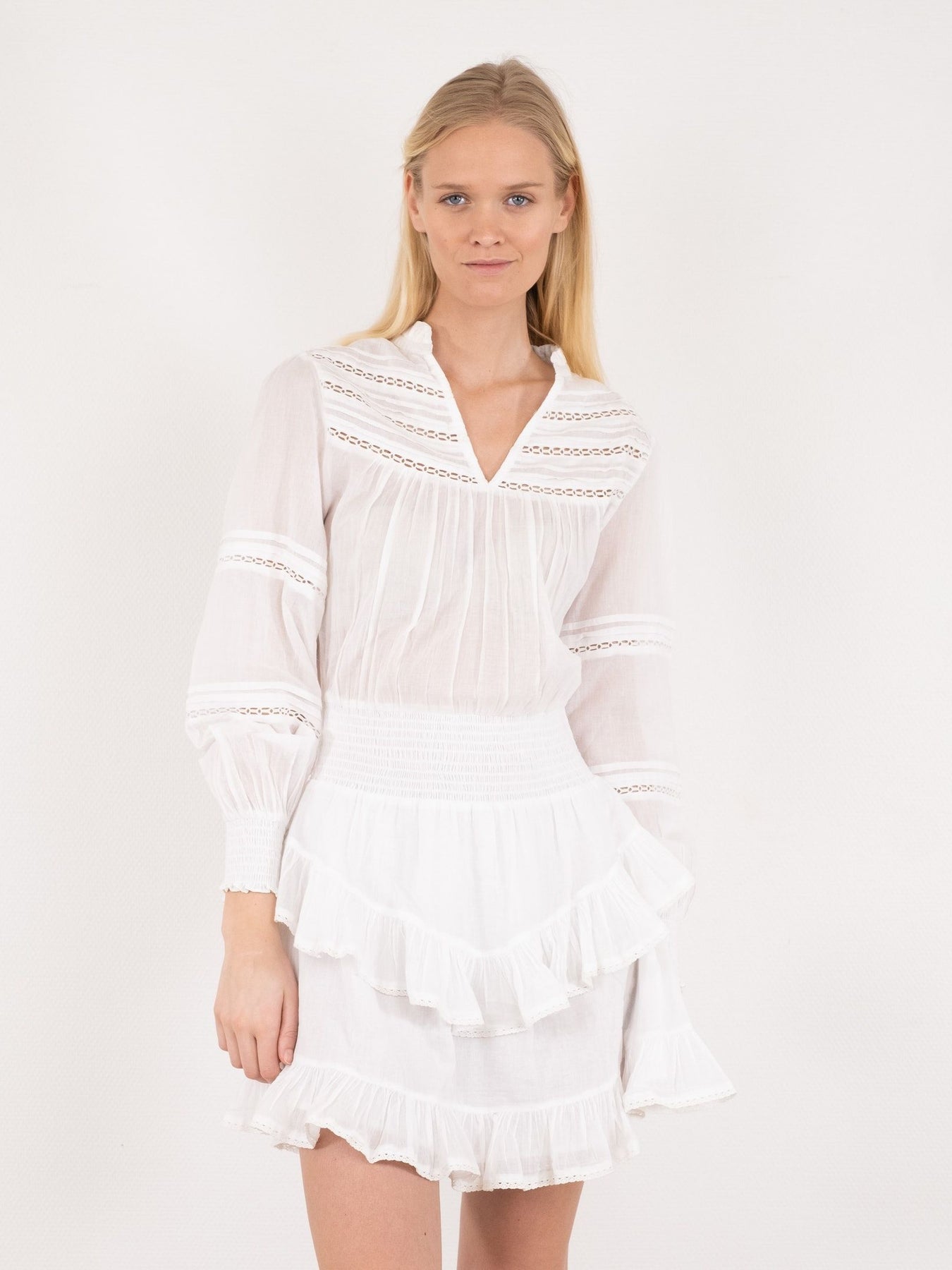 Klaire S Voile Dress - White