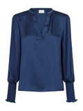 Landa Solid Blouse - Dusty Blue