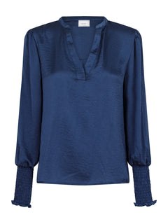 Landa Solid Blouse - Dusty Blue