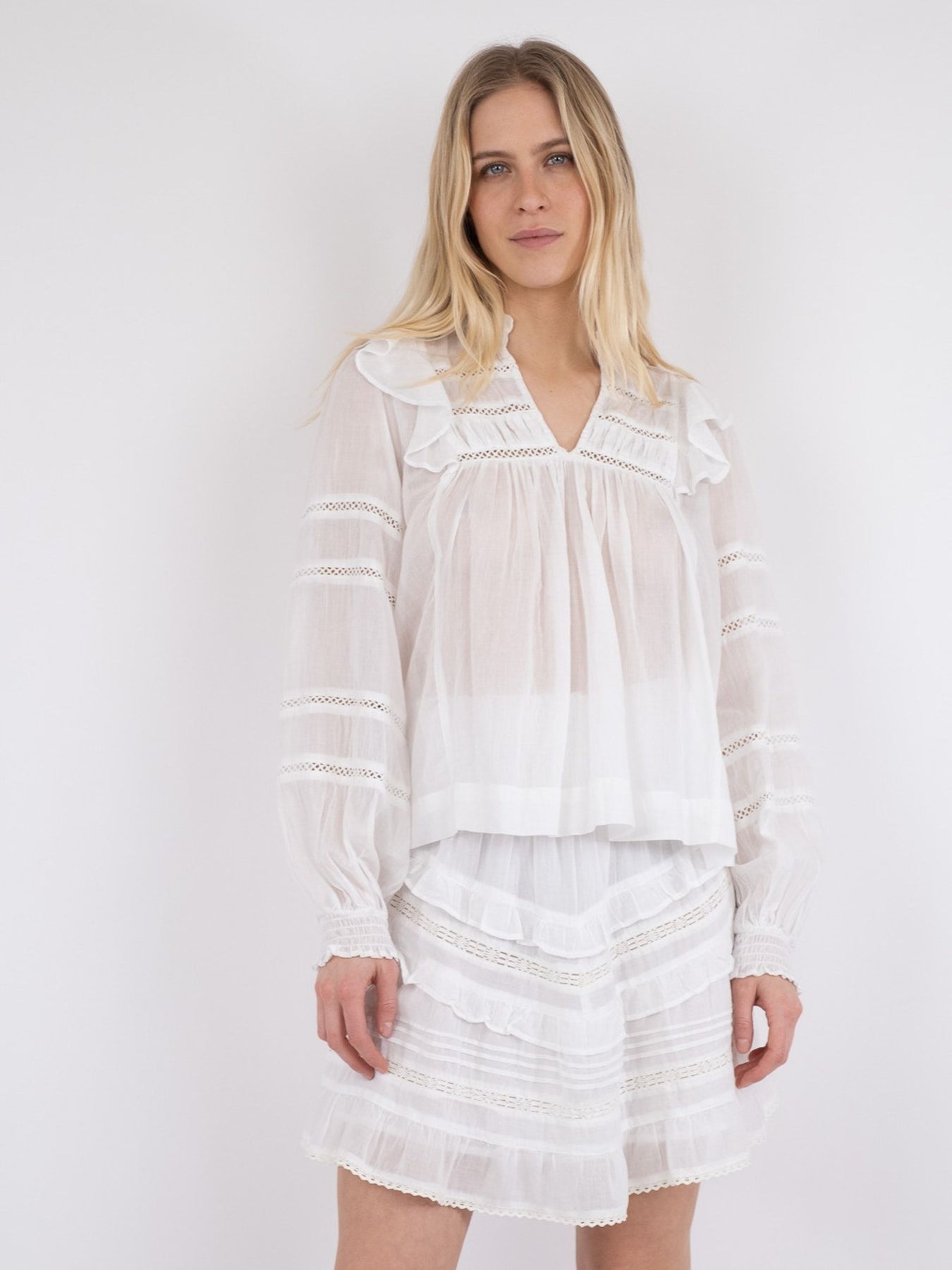 Aroma S Voile Blouse - White