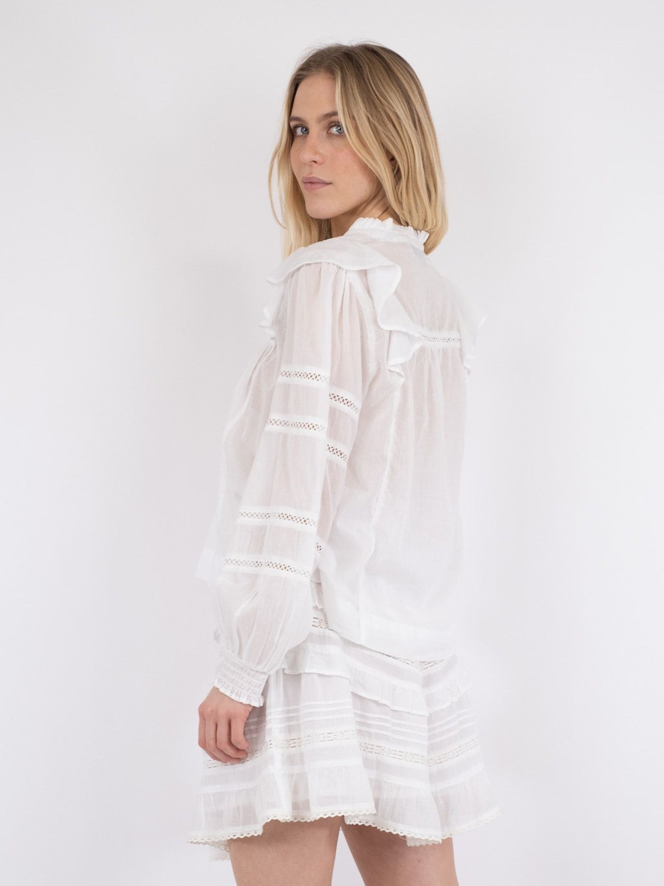 Aroma S Voile Blouse - White