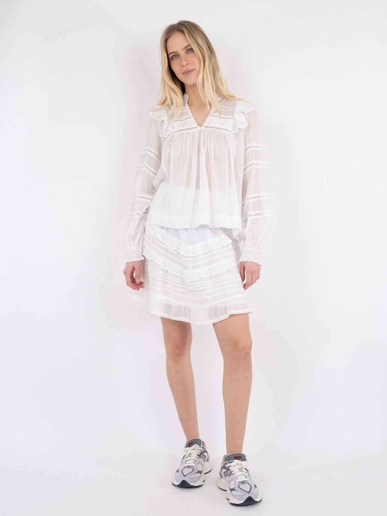 Aroma S Voile Blouse - White
