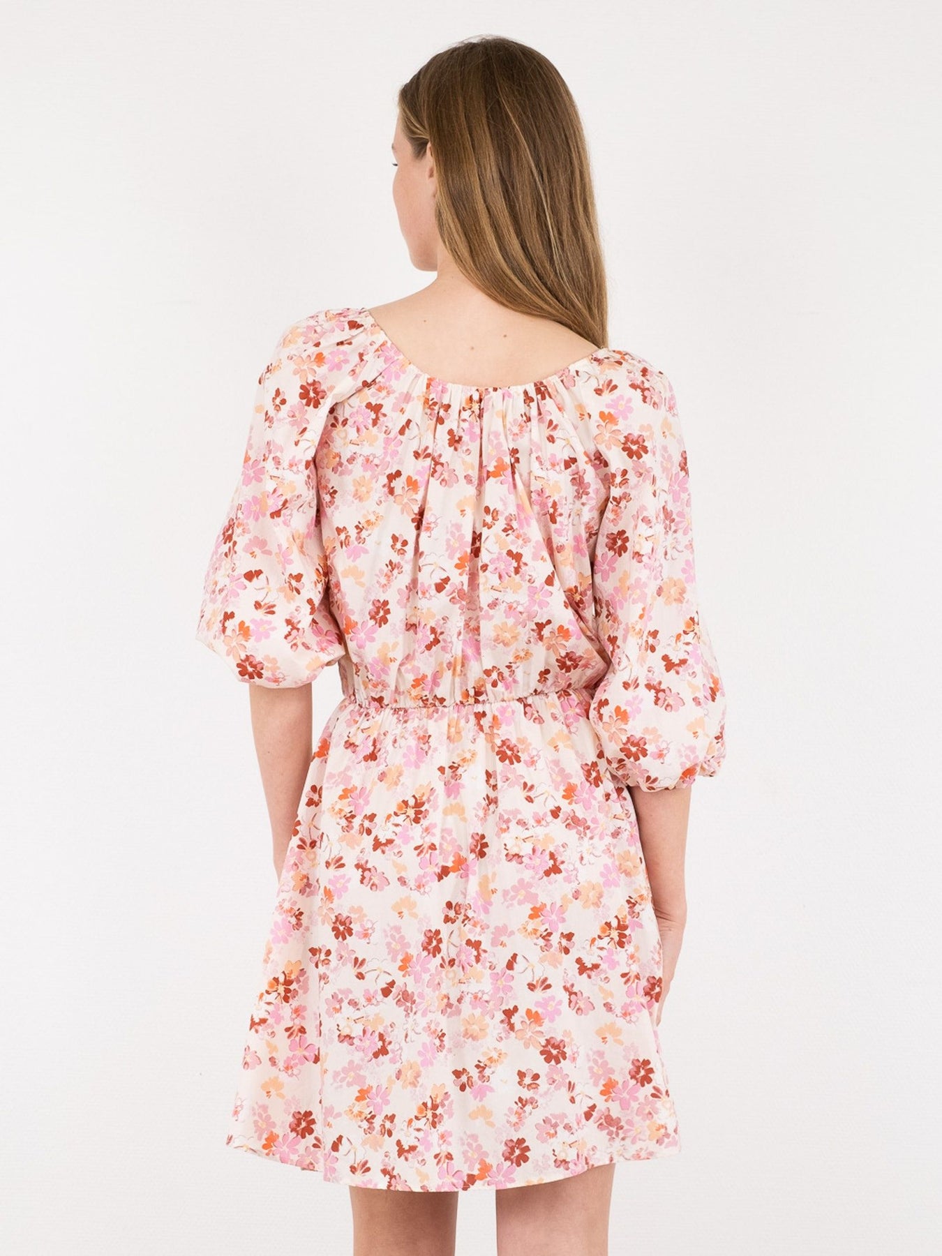 Kiki Sunny Floral Wrap Dress - Light Pink