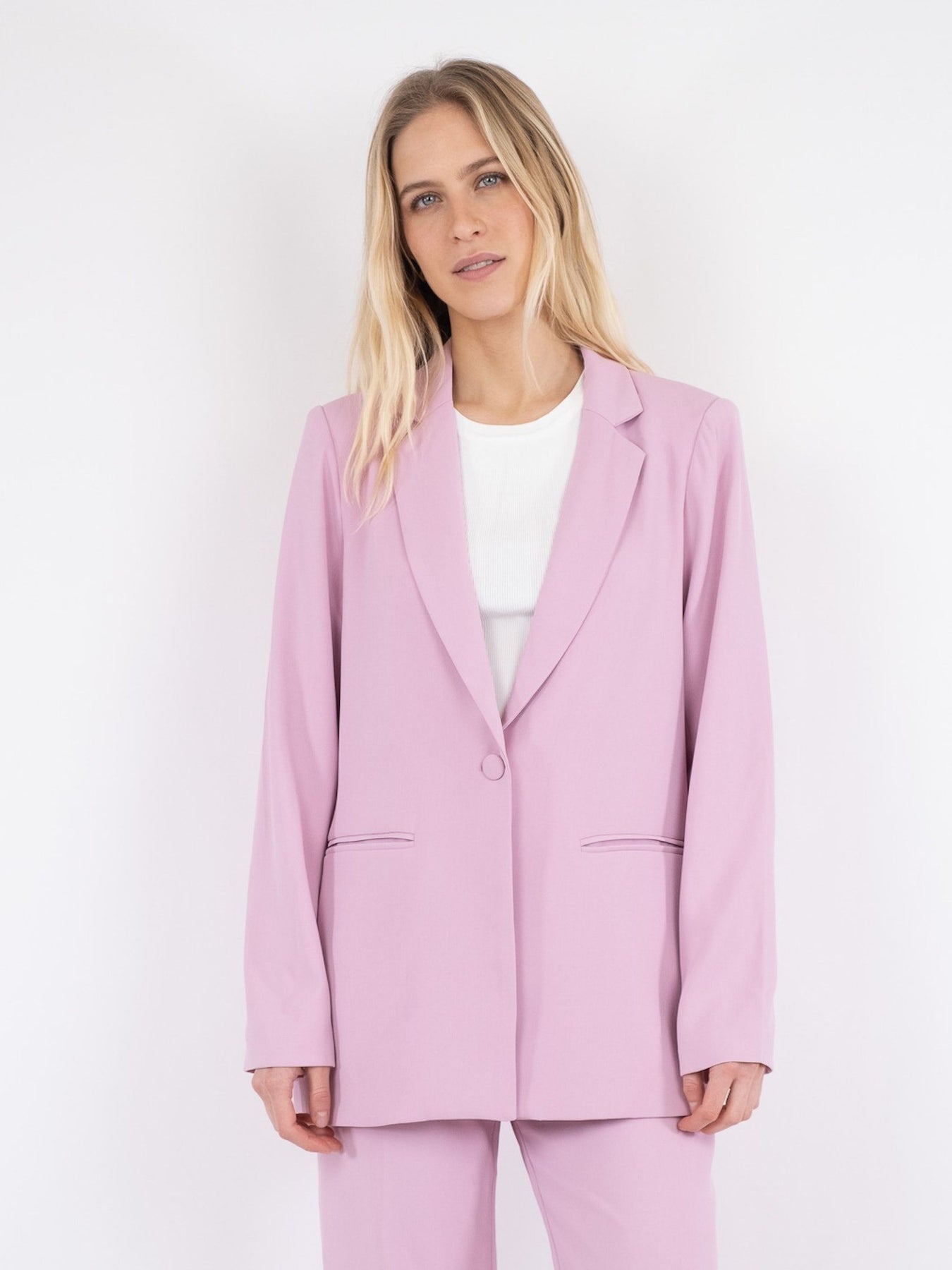 Avery Woven Blazer - Rose