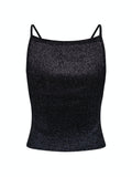 Marta Glitter Knit Top - Black