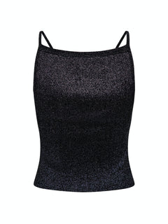 Marta Glitter Knit Top - Black