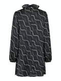Taiga Flower Stripe Dress - Svart