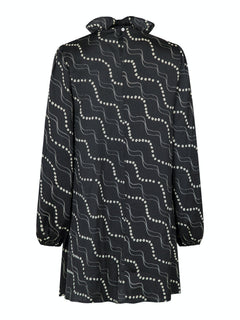 Taiga Flower Stripe Dress - Black