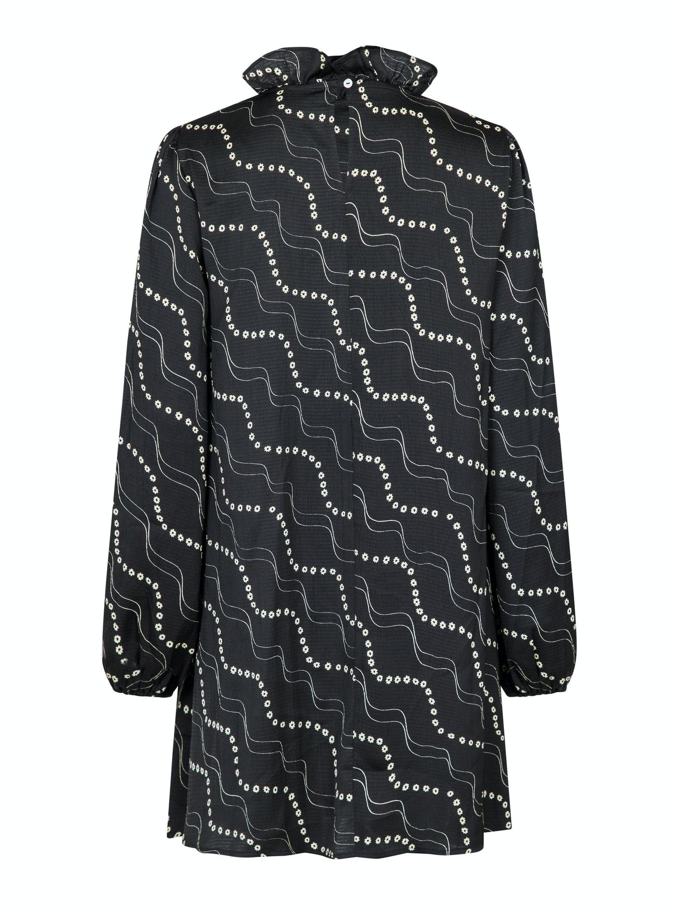 Taiga Flower Stripe Dress - Svart