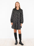 Taiga Flower Stripe Dress - Svart