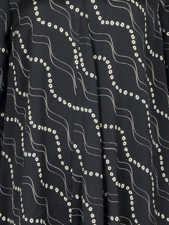 Taiga Flower Stripe Dress - Black