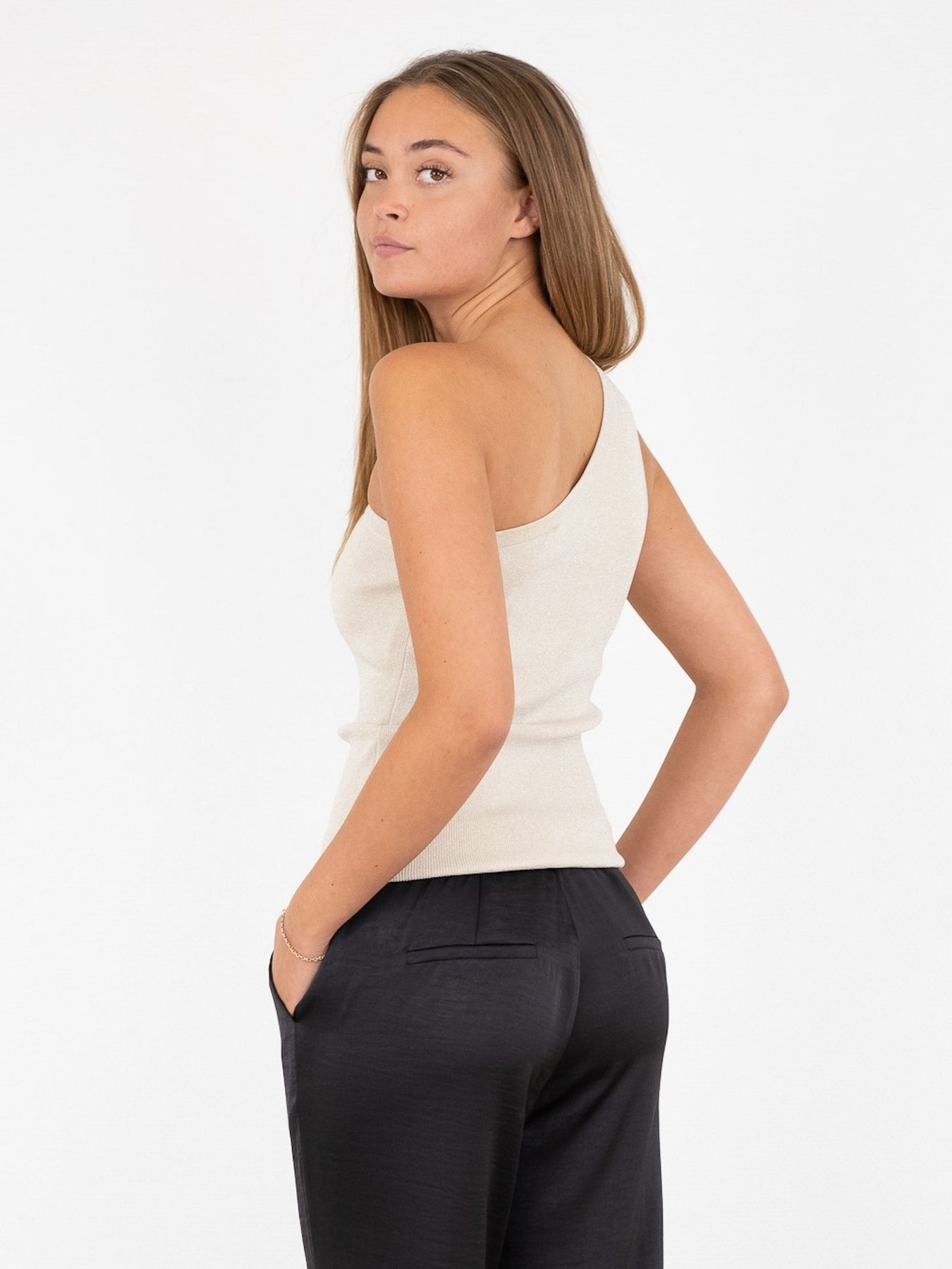 Clementine Glitter Knit Top - Champagne
