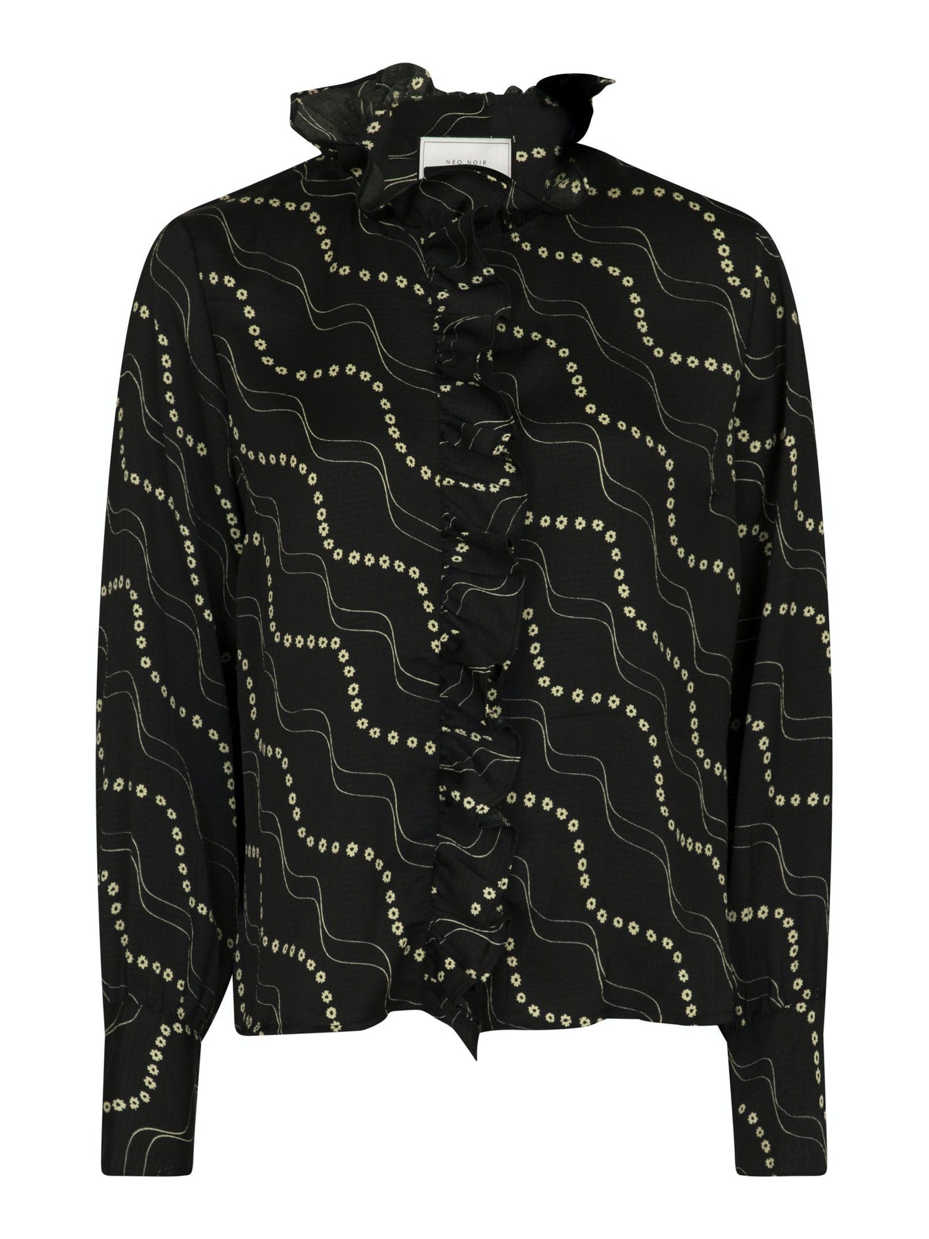 Baxter Flower Stripe Shirt - Black