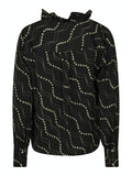 Baxter Flower Stripe Shirt - Black