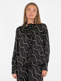 Baxter Flower Stripe Shirt - Black