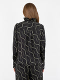 Baxter Flower Stripe Shirt - Black