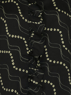 Baxter Flower Stripe Shirt - Black