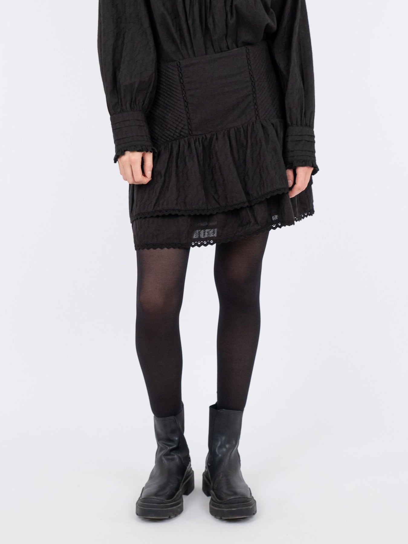Sander Dobby Stitch Skirt - Black