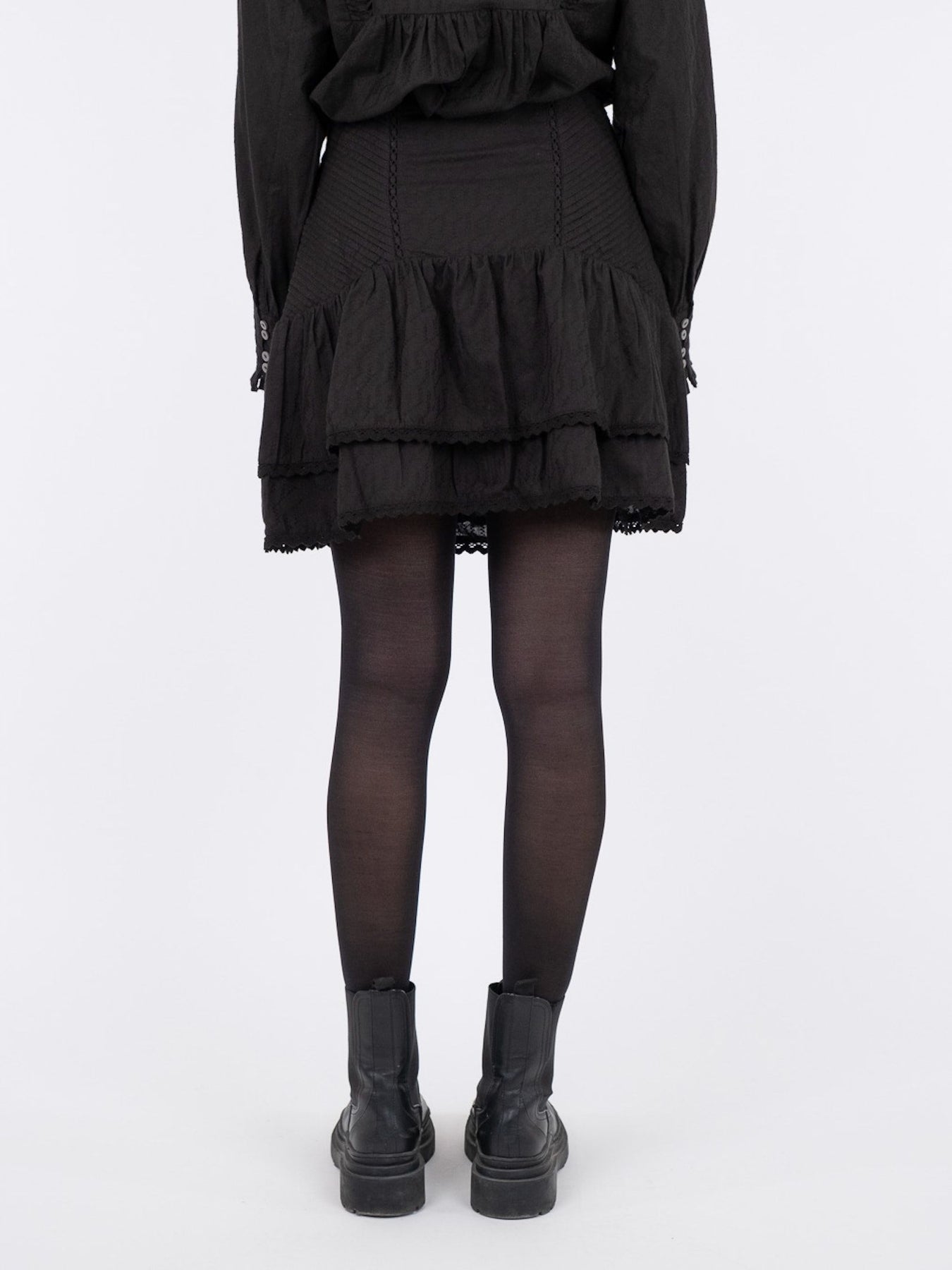 Sander Dobby Stitch Skirt - Black