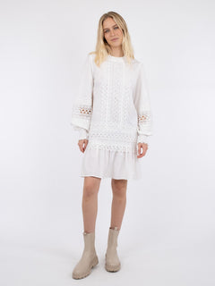 Katja Embroidery Dress - White