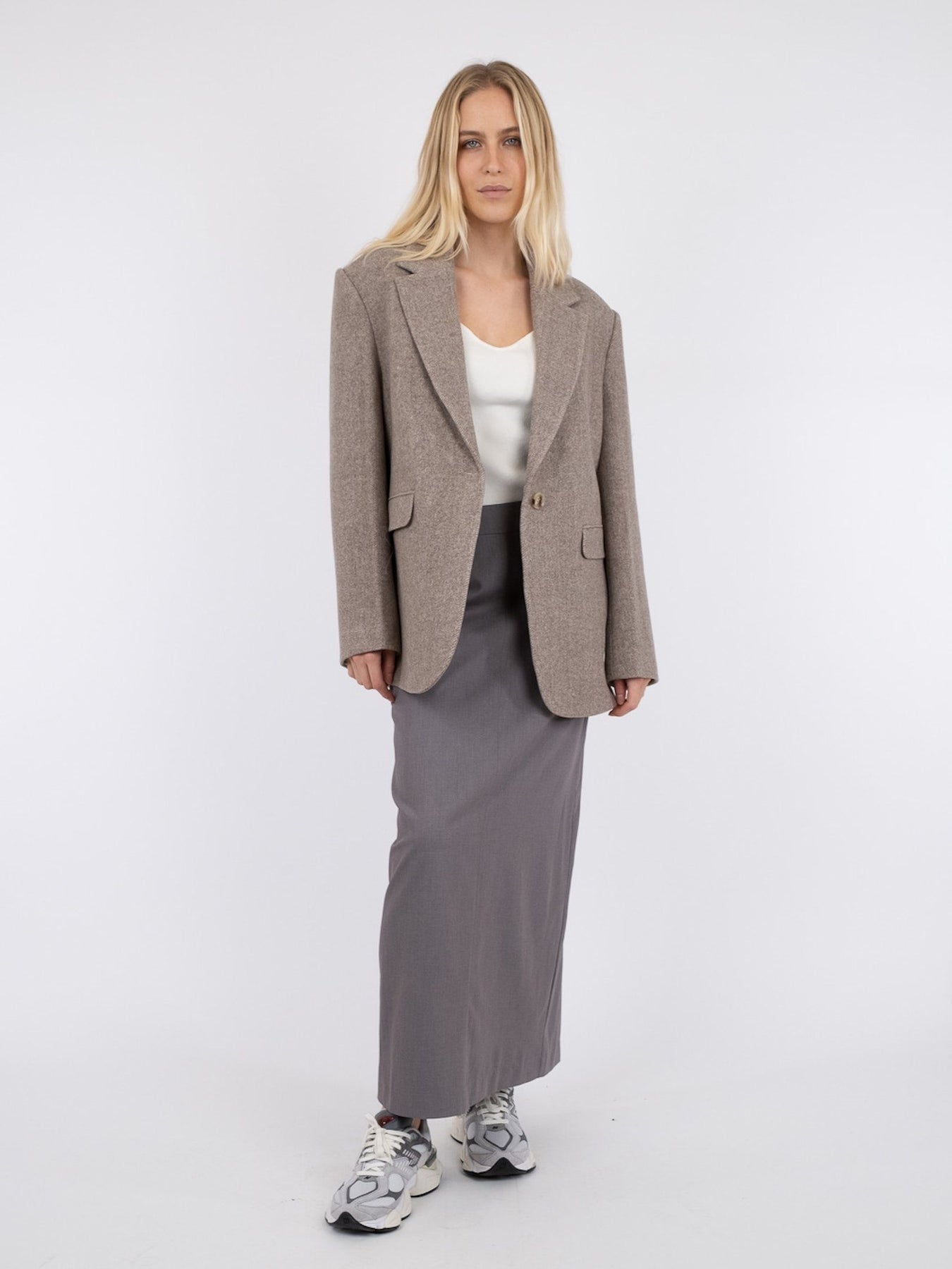 Gaby Twill Blazer - Sand Melange