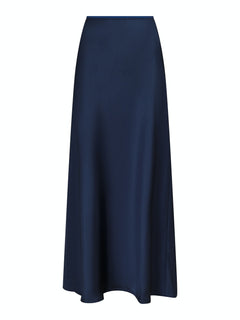 Vicky Heavy Sateen Skirt - Midnight Blue