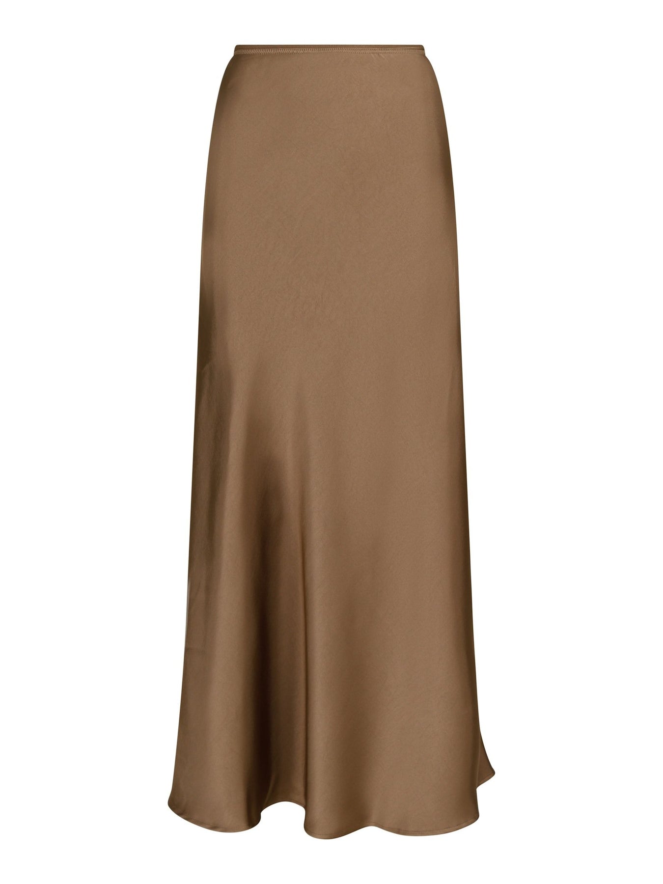 Vicky Heavy Sateen Skirt - Dark Taupe