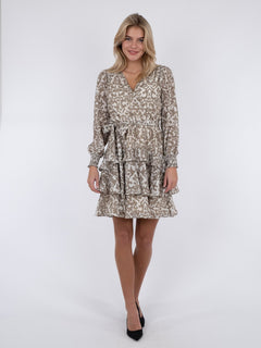 Dennie Abstract Dress - Camel