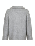 Nevena Solid Knit Blouse - Grey Melange