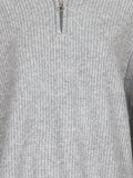Nevena Solid Knit Blouse - Grey Melange
