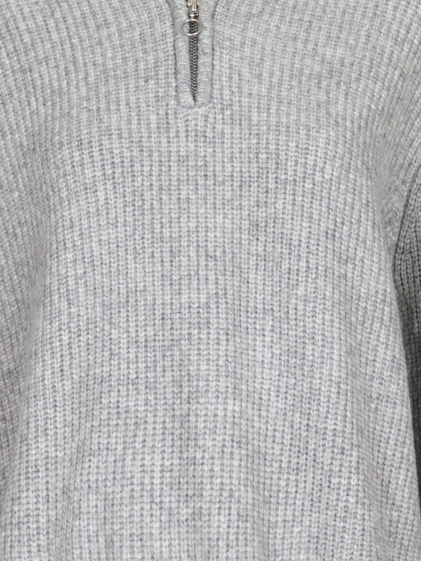 Nevena Solid Knit Blouse - Grey Melange
