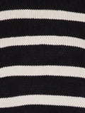 Fanning Stripe Knit Blouse - Black