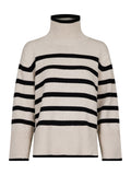 Fanning Stripe Knit Blouse - Sand